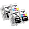 Compatible Refill Ink Cartridges for Canon Compatible with and MG2130 Printers 4-Pack (BC-360XL + BC-361XL) (High-Yield, 4-Color) TS5330, TS5130,