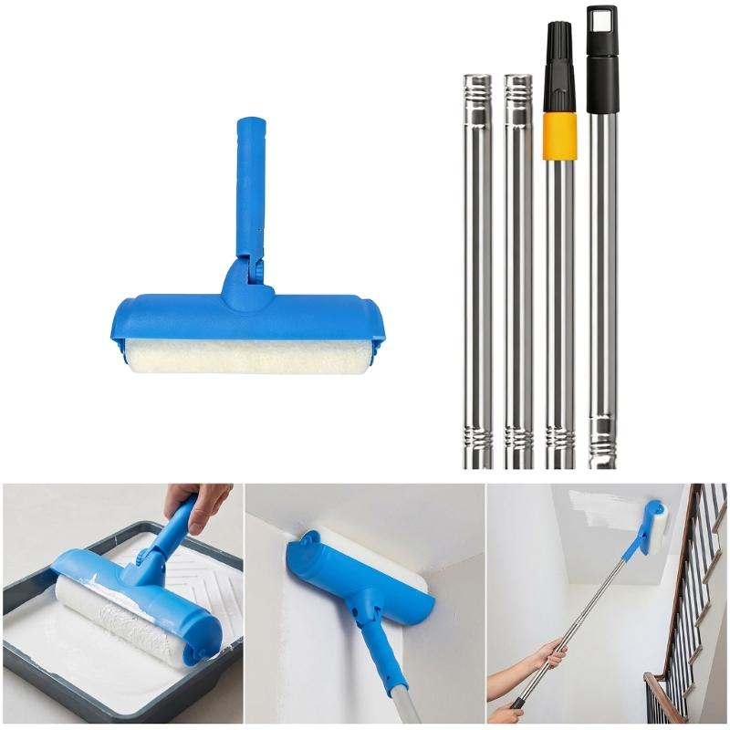 Ceiling Paint Roller No Drip Set 10Inch Ceiling Paint Tool for Painting Ceilings Walls Door Simple To Clean And Maintain