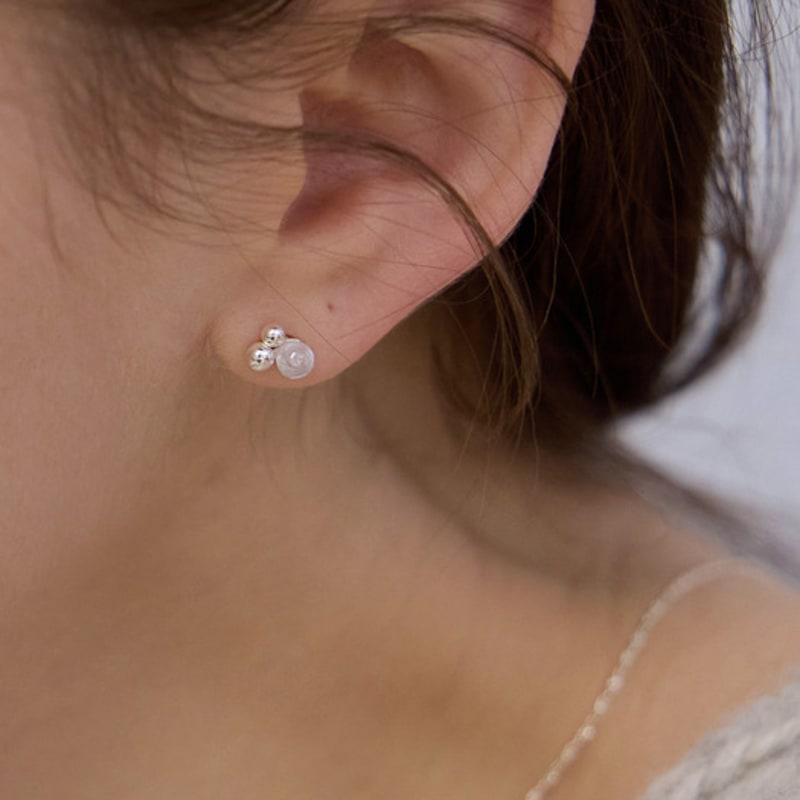 

PAIGEFLYNN JEWELRY [925 Silver] Bubble Duo Earrings Yellow Gold_FREE