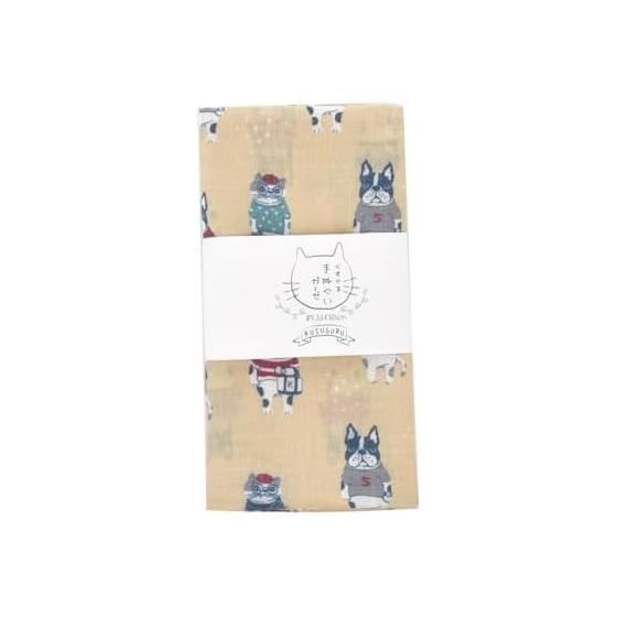 Gauze Tenugui Towel - Animal Mode Print, Soft Double Gauze, Kusuguru Character Print, Absorbent, For Kitchen, Handkerchief, Towel Alternative, For