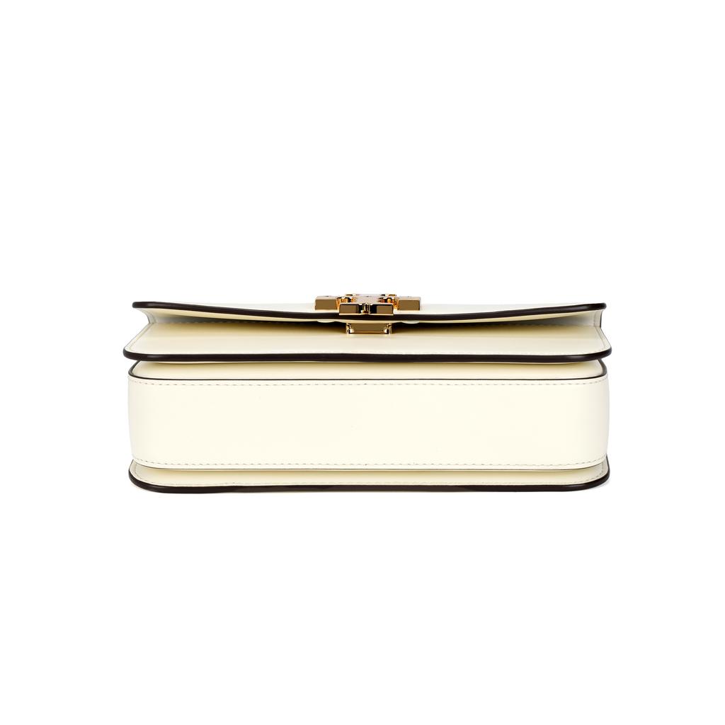 Tory Burch Eleanor Minimalist Brand Logo Leather Shoulder Bag Small Women shoulder bag Warm-White 158734-100