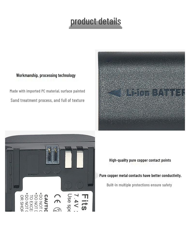 Canon-Compatible LPE6 Camera Battery for 5DS, 5D Mark II-IV, 6D, 80D, EOS R6, R5, R, 90D