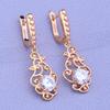MINTHA Clip Earrings Trendy Rose Gold Color Wedding Daily Fashion Jewelry Cubic Zirconia Geometry Drop Earrings For Women Bridal Geometry Earrings