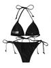Women Thong Bikini Set Side Lace-up Sexy Swimsuit Bandage Neck Tie Swimwear Adjustable Brazilian Style Bikini Underwear