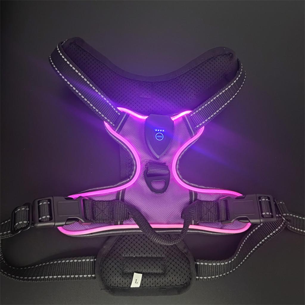 Dog Chest Back LED Harness with Sturdy Buckle Dog Cat Large Dogs Walking Dog Harness Kitten Chest Strap Dogs Harness