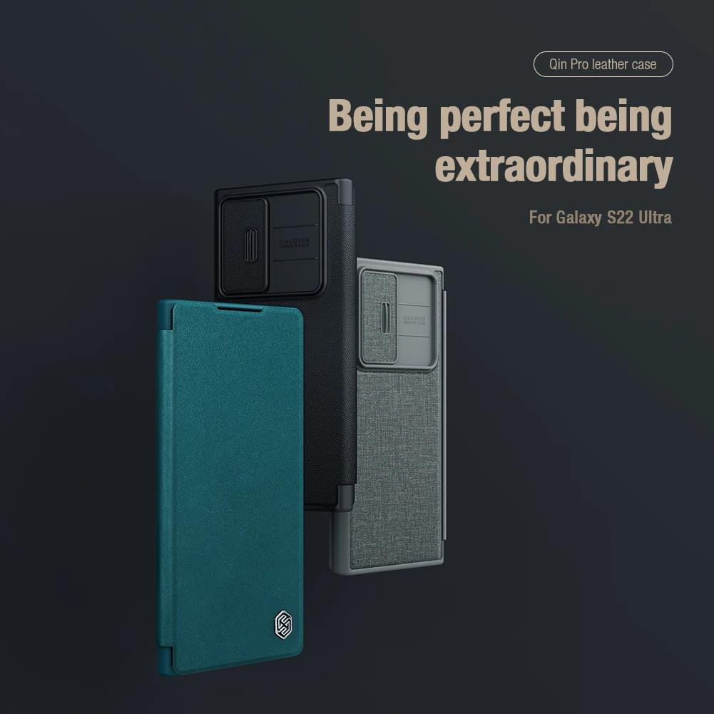 Do etui Samsung Galaxy S23 S22 Ultra Nillkin CamShield Skórzane etui z klapką Etui z przesuwaną osłoną aparatu do Samsung S23 FE S22 Plus 5G Pokrowiec
