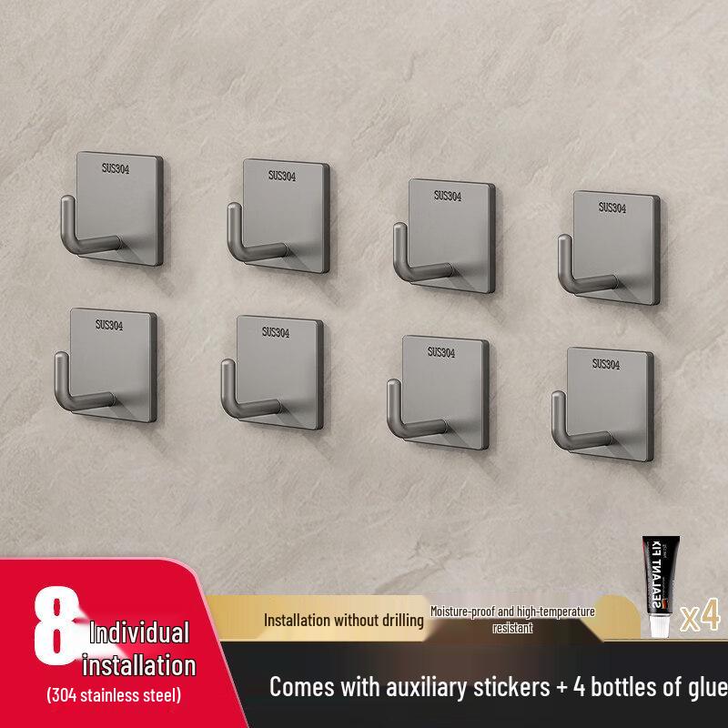 LIEI Heavy-Duty 304 Stainless Steel Adhesive Hooks