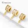 18K Gold Plated Brass Zircon Charms with Pearl Mounting Accessories,Pendants For Necklaces,DIY Jewelry Making Supplies