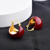 New retro light luxury Ankola red ball stud earrings, ear buckles, personalized versatile and festive temperament earrings