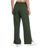 Women's Loose Fit High Waist Casual Pants Elastic Waistband Lightweight Breathable Fabric Wide Leg Trousers with Side Slits for Outdoor Activities