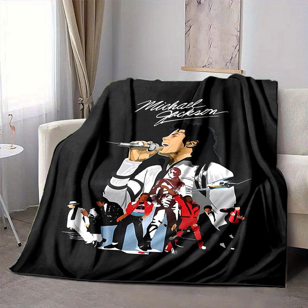 1 ks přikrývka Michael Jackson Lehká flanelová přehozová deka na pohovku, postel, cestování, kempování, obývací pokoj, kancelář, gauč