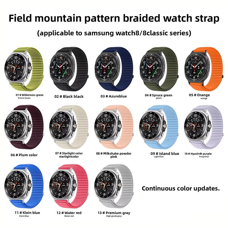 Nylon loop bands for Samsung Galaxy watch 8/8 classic 40mm 44mm 46mm Sport wristband bracelet correa Galaxy watch 8 40 mm strap