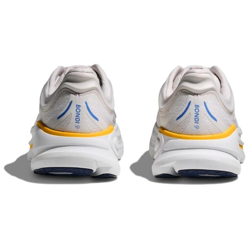 HOKA ONE ONE Bondi 9 Breathable Support Supercritical Foam Midsole Casual Trail Running Shoes Men's White Sneakers 1162011-WGRT