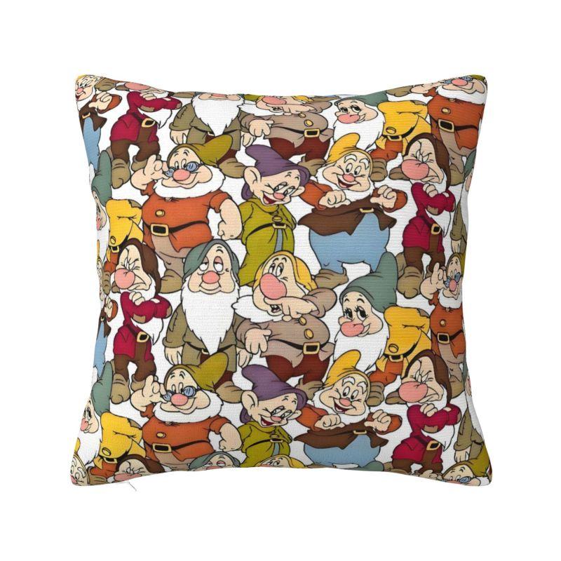 Disney Schneewittchen und die sieben Zwerge Kissenbezug Cartoon Fantasy Film Anime Weiches Luxus-Kissen für Sofa Heimdeko