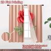 2D flat printing 2pcs Curtain Party Curtains Valentine's Red Rose Digital Printed Polyester Drapes Family Party Decoration Use