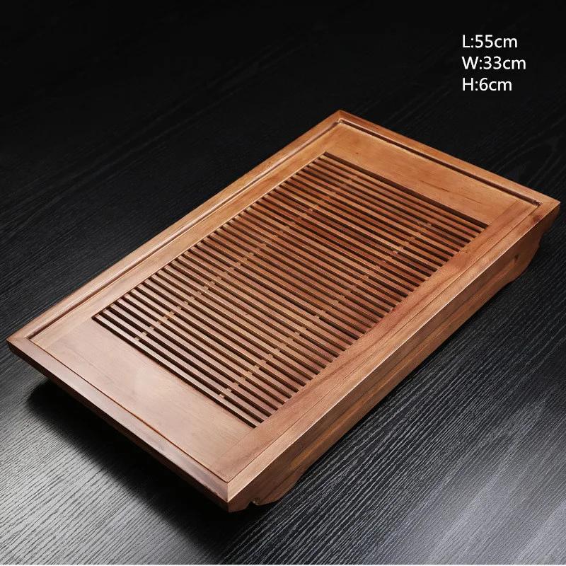 Chinese Traditional Drawer type Solid Wooden tea tray Household Tea table Teaware Organizer High Quality Double-use serving tray