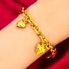 with Bell Hollow Peach Heart Bracelet Handmade Wedding Charm Bangle  Female Lady Girl