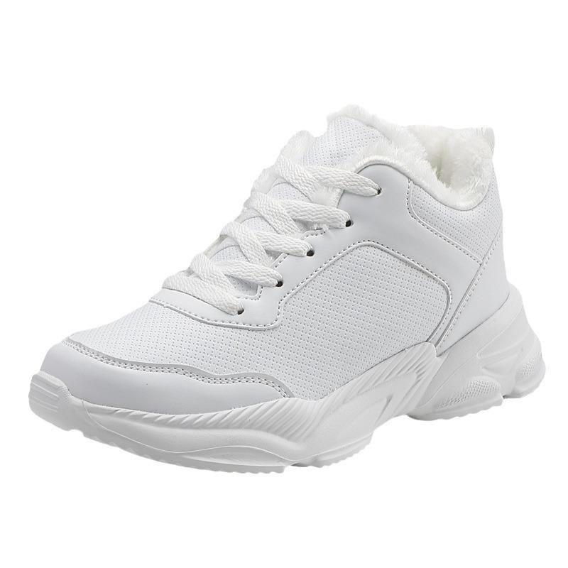 Fashion Autumn Winter Leather Sneakers Black Casual Shoes Women Non-slip Lace-up 2025 Fashionable Comfortable Waterproof Sports Shoes