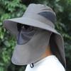 Summer Sun Hats UV Protection Outdoor Hunting Fishing Cap Men's Panama Hat Hiking Camping Bucket Hat Neck Flap Fisherman Hat