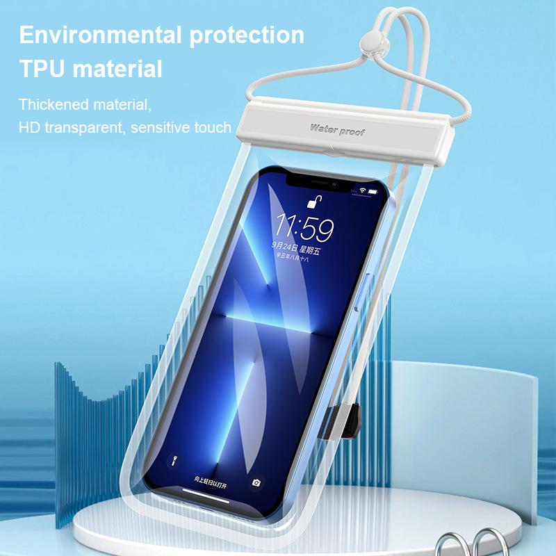 Clamshell Touch Screen Waterproof Phone Bag TPU Transparent Phone Diving Case Hanging Neck Phone Waterproof Protective Cover