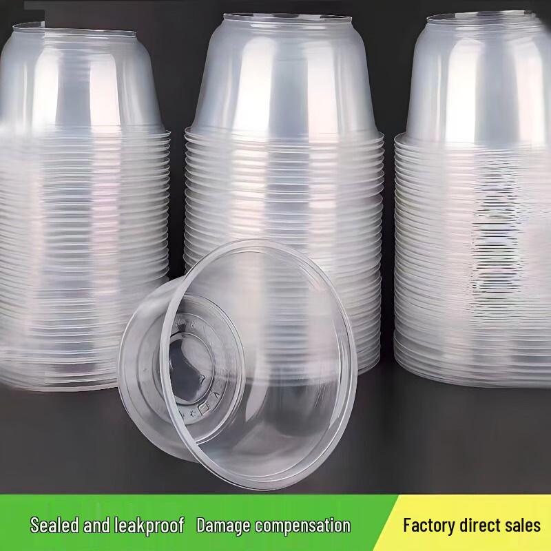 Thickened Disposable Plastic Round Bowls with Lids