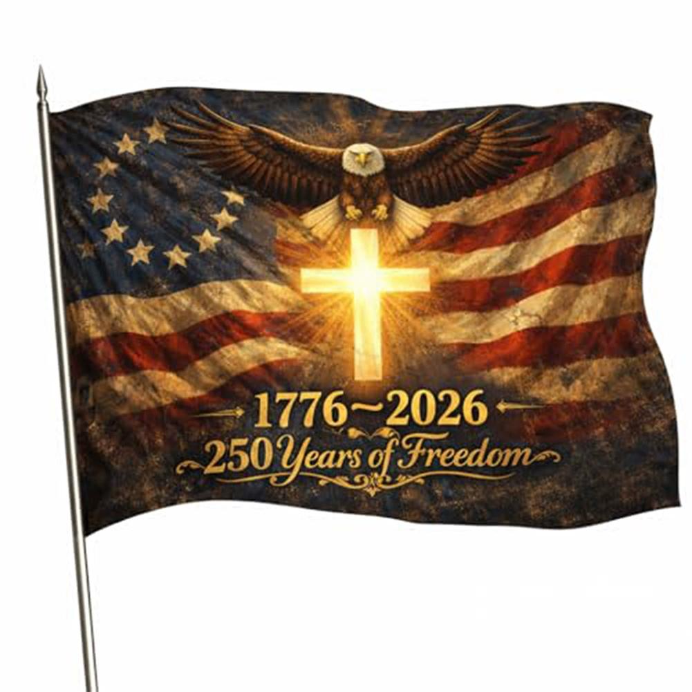 

Year Flag 1776-2026 Double Sided 3-Ply Heavy Duty Outdoor Banner Patriotic American History Gift For Garden Yard Decor