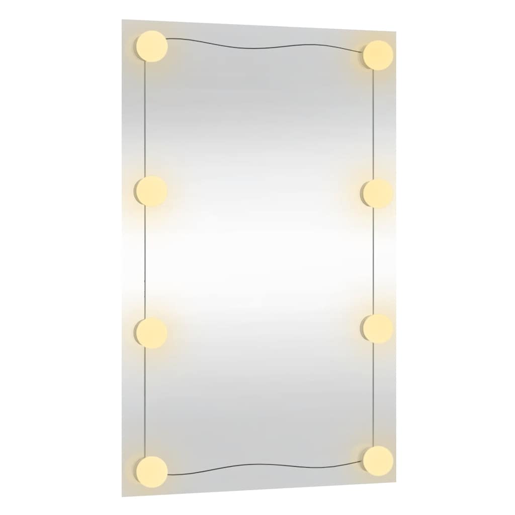 Wall Mirror with LED Lights 40x60 cm Rectangular Glass