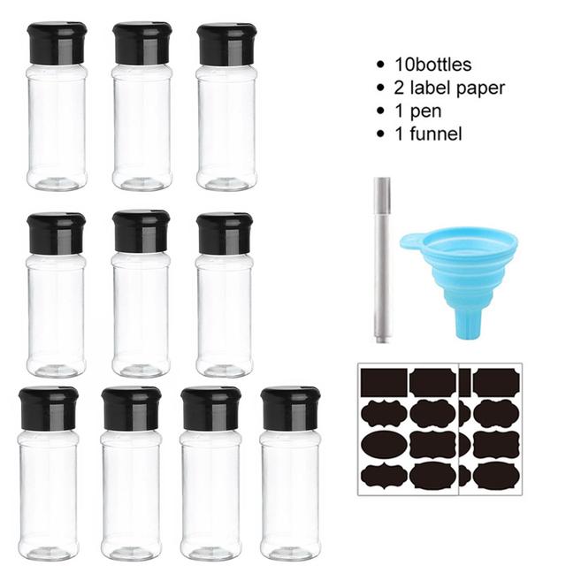 5/10/15/20PC Jars for Spices Salt and Pepper Shaker Seasoning Jar Spice Organizer Plastic Barbecue Condiment Kitchen Gadget Tool