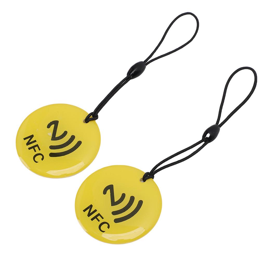 10pcs NFC Tags Keychain 35CM NTAG213 Chip Programmable NFC Fob NFC Card for All NFC Enabled Mobile Phones Devices Yellow