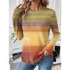 Spring Autumn Long Sleeve Striped Pattern Women T-Shirts Street 3D Printing Ladies Tee 3XL Plus Size Casual Tops