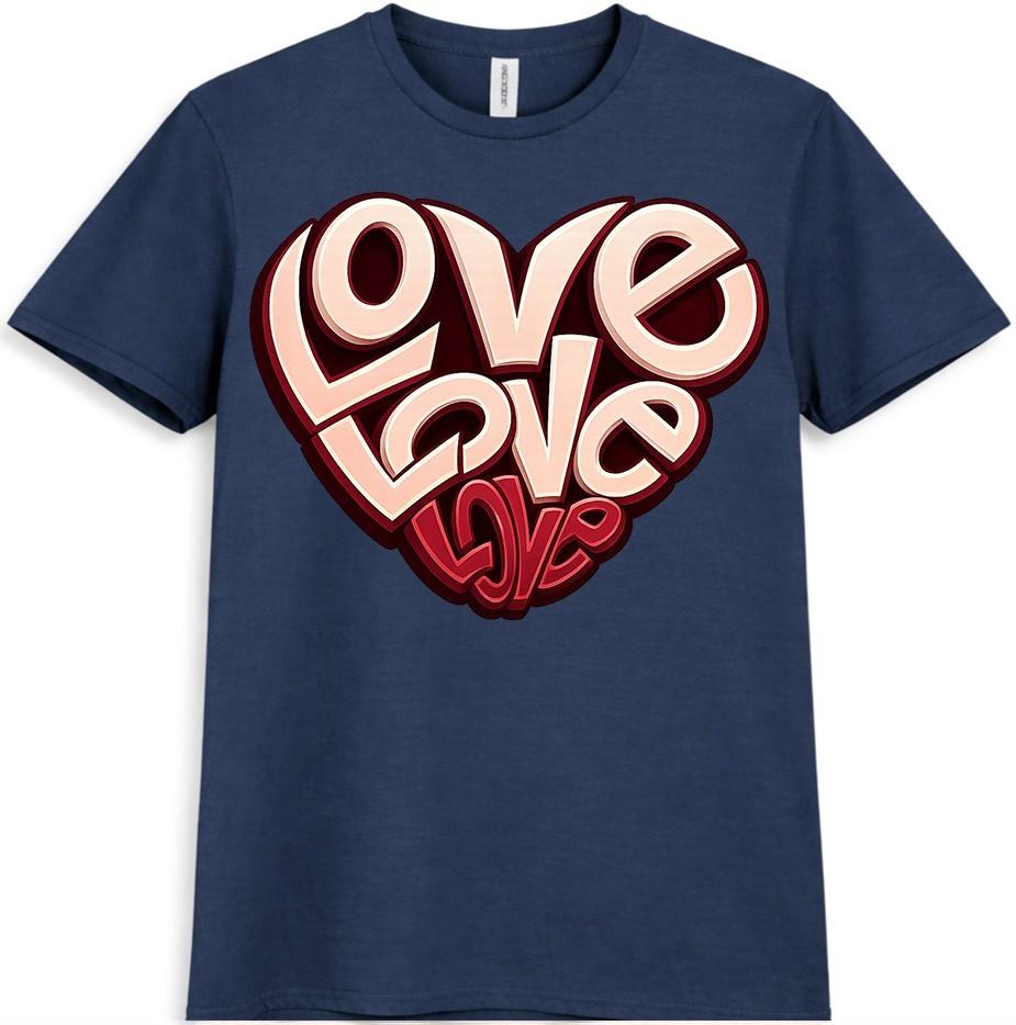 Love Heart T-Shirt Valentines Day Gift Funny Cute Girlfriend Boyfriend Tee