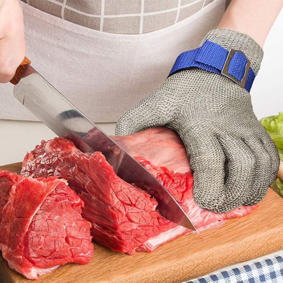 1 ks Pracovní rukavice odolná proti pořezání Kovová rukavice z nerezové oceli pro zpracování kovů, práci se dřevem, kuchyň, řezníka, loupání ústřic, mandolíny