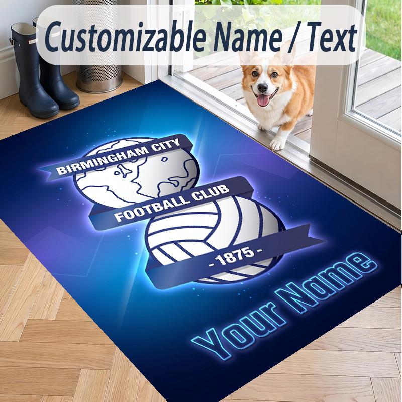 Custom Text Printed Rug BIRMINGHAM CITY Football Non Slip Floor Carpet For Home Room Decor
