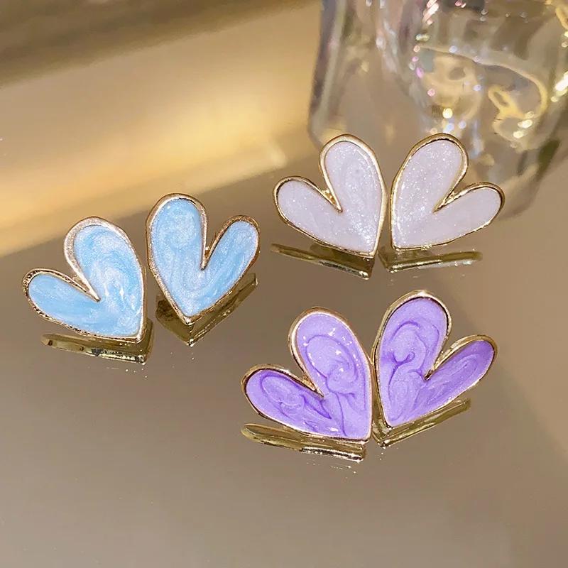 New Fashion Love Heart Zircon Earrings for Women Sweet Elegant Temperament Drop Earring Trend Zircon Accessories