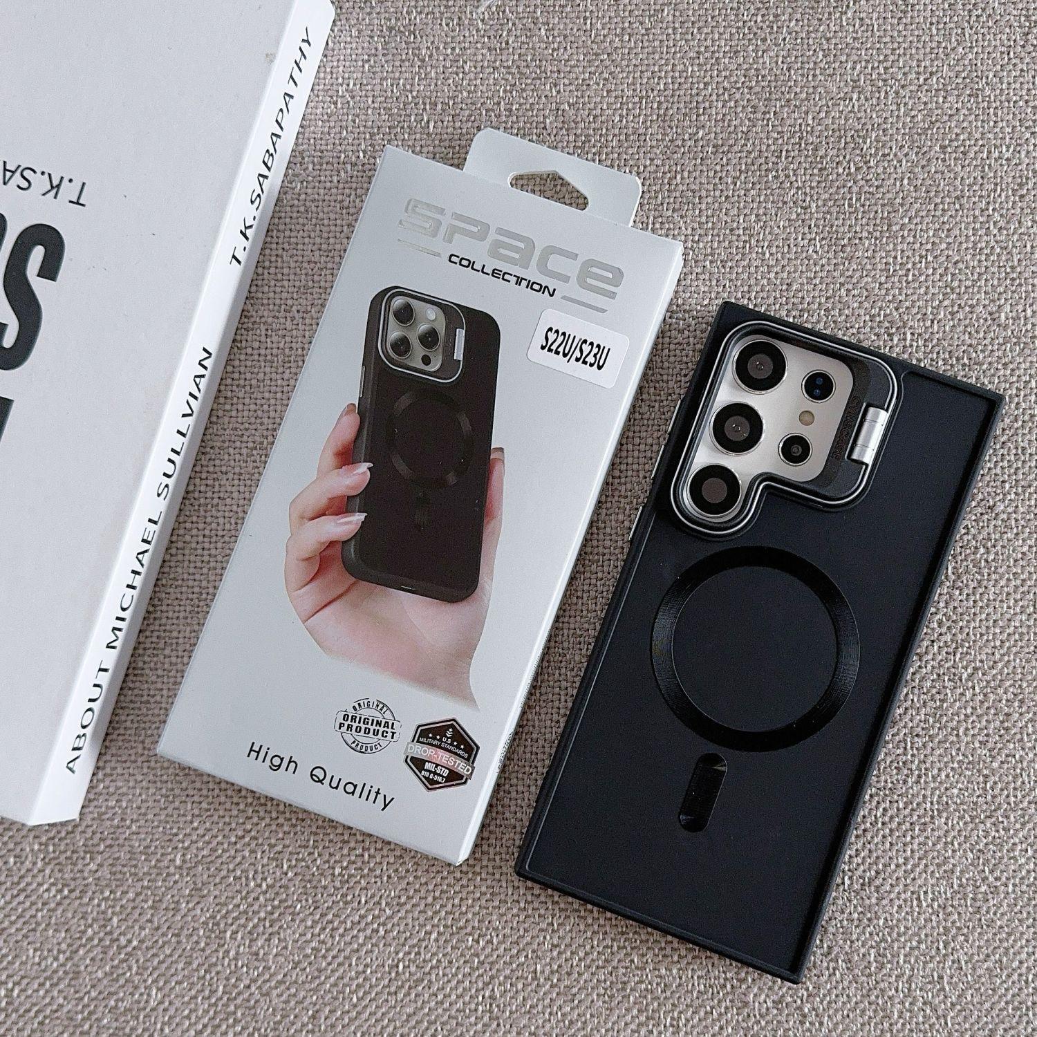 

Suitable for Samsung S24ultra Mobile Phone Case Magnetic S23s22ultra Lens Bracket S24plus Protective Case for Men Samsung S22ultra