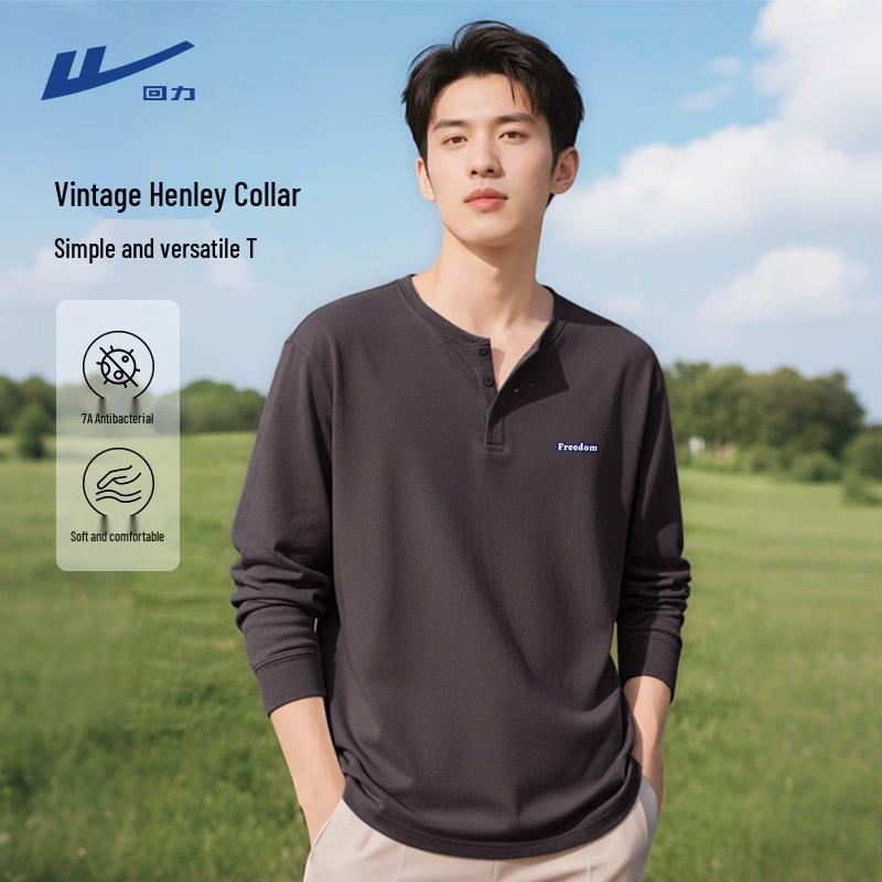 Warrior Men s Henley Neck Long Sleeve T-Shirt