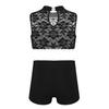 2st Barn Flickor Ärmlöst blommigt linne i spets med bottenset Atletisk outfit Crop Top Balett Gym Träning Atletisk Danskläder