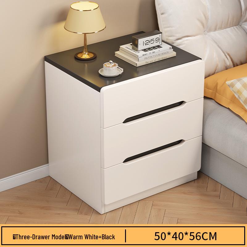 Luxury Nordic Bedside Table with Multi-Layer Shelves and Storage Drawers