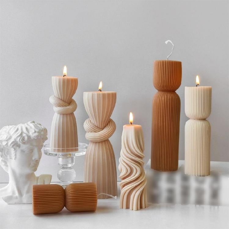 3D Cylinder Candle Mold Reusable Silicone Mold for Home Decorations Practical Aromatherapys Mould Jewelry Supplies
