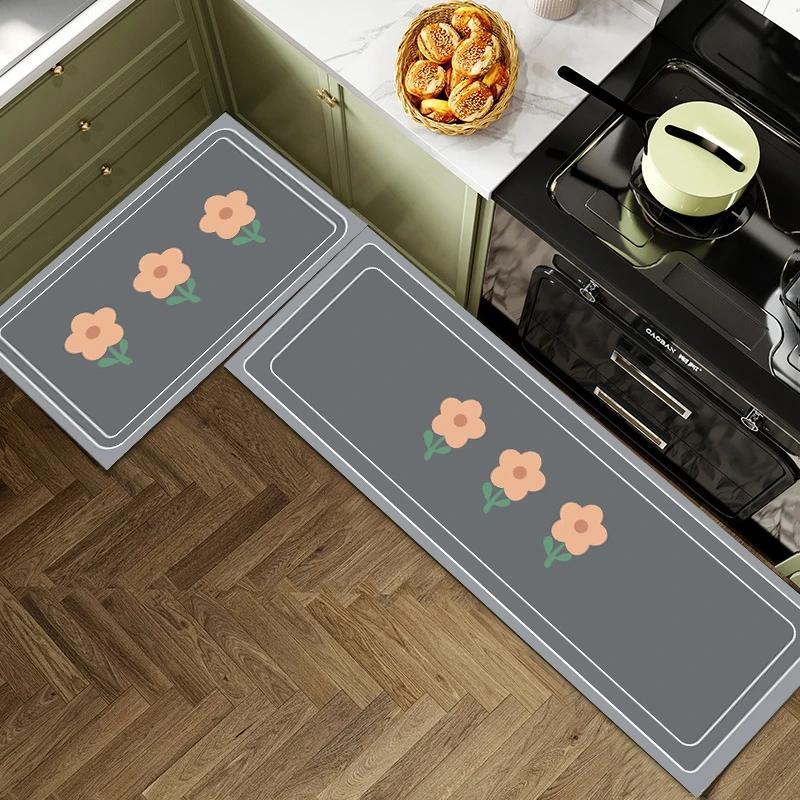 Diatomite Kitchen Mat Foot Mats Super Absorbent Kitchen Rug Long Bedside Area Rugs Carpet Anti Slip Bathroom Kitchen Accessories