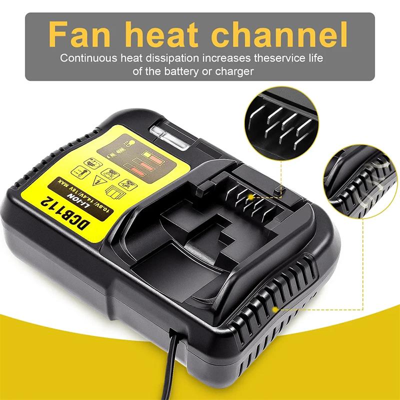 Lithium Battery Charger Accessories Parts LED Display For DeWalt For XR 10.8V 14.4V 20V Li-ion Cell Pack DCB112 DCB115 DCB118
