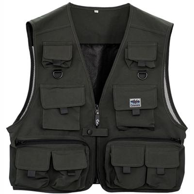 Fishing Sizes for Outdoor Emergency Lure Made by Domestic Fishing Tackle Manufacturer Celacanz Khaki [Excel] Vest, Black/Khaki Green, M/L/LL/3L,
