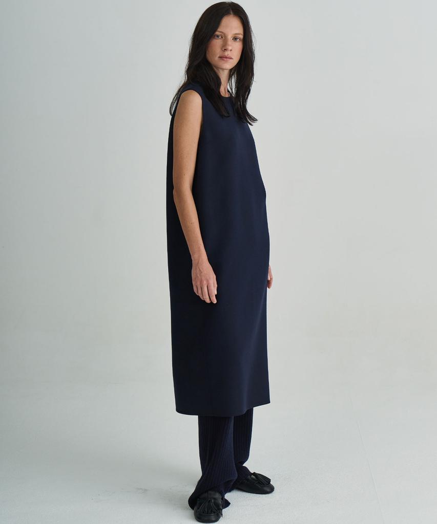 Grida J Super Premium Wool Handmade Long Dress _ Navy