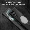 Luxury Ultra Slim Carbon Fiber Phone Case For Samsung Galaxy S25 S24 S23 S22 S21 Ultra Plus Magnetic Charging Matte Protect Case