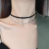 Black leather rope choker collar collarbone chain women's neck strap niche temperament neck accessories neck chain necklace