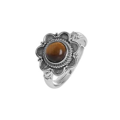 Tigerauge Silber Handgefertigter Ring, Silberschmuck, 925 Sterlingsilber Handgefertigter Schmuck, Damenring, Geschenk für Sie Ar8951