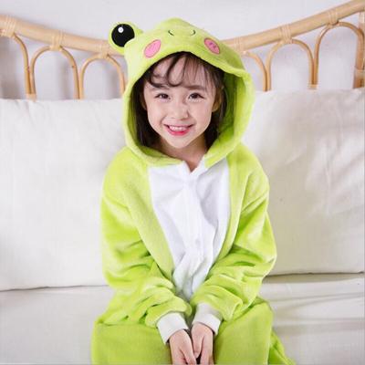 Frosch-Kigurumi-Pyjama, Cosplay, niedliches Tier-Einteiler, Flanell, warme Winter-Nachtwäsche, für Kinder, Jungen, Mädchen, Party, ausgefallene Pyjamas
