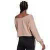 Adidas Letter Logo Casual Sports Drop Shoulder Short Sweatshirt Women sweatshirt Gray Pink HF6774