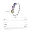 925 Sterling Silver Vintage Colorful Oval Ring Exquisite Zirconia Stackable Fine Jewelry For Women Birthday Gift
