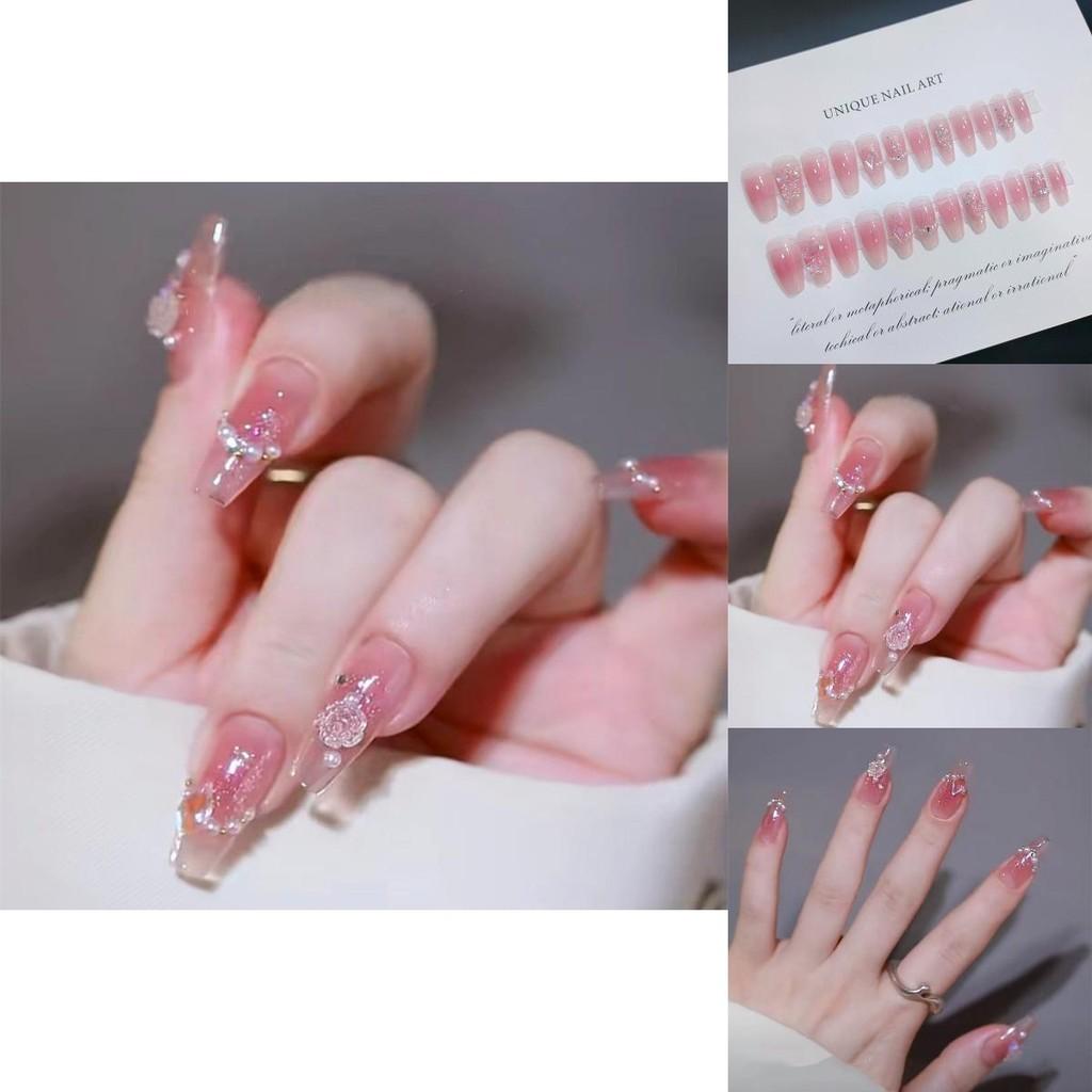 Niedliche und glitzernde B461 Nagelstücke, handgefertigt, tragbar und trendig, künstliche Nägel im Großhandel